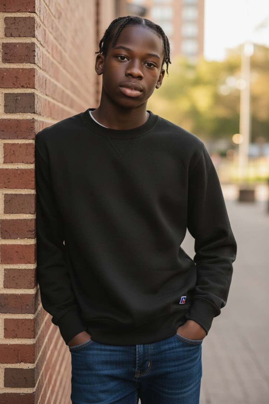 Russell Athletic Black Crewneck Sweater Adult Size Small, Vintage Sweater 
Custo